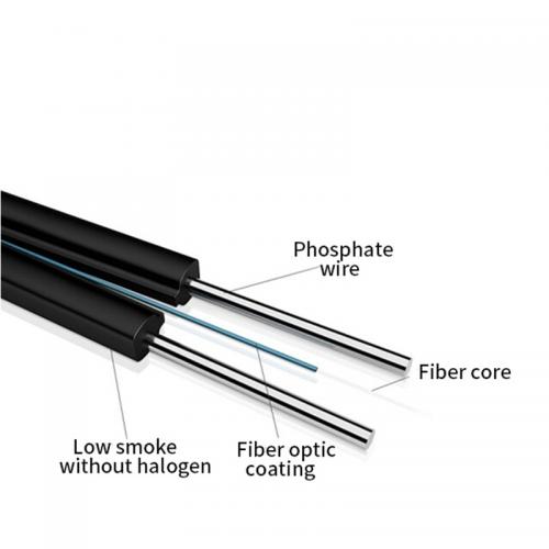 Aerial 1 2 4 6 8 12 Core G657A1 G657A2 Optical Fiber Indoor Outdoor Drop Cable FTTH Fiber Optic Cable