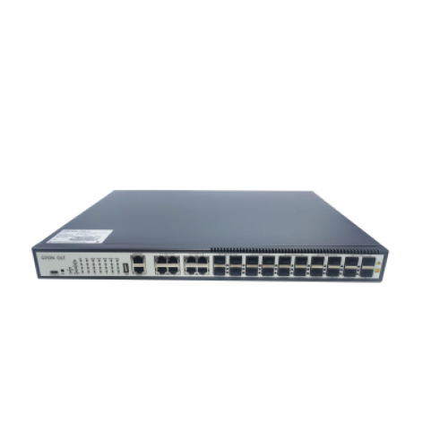 GPON OLT 16*PON port, 4*10GE/GE SFP +8*GE RJ45 uplink port, Dual power with optional